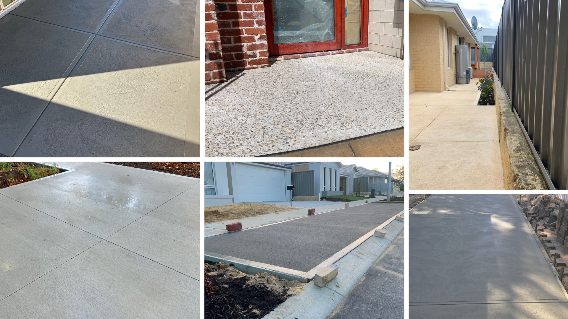 Exposed aggregate concrete path